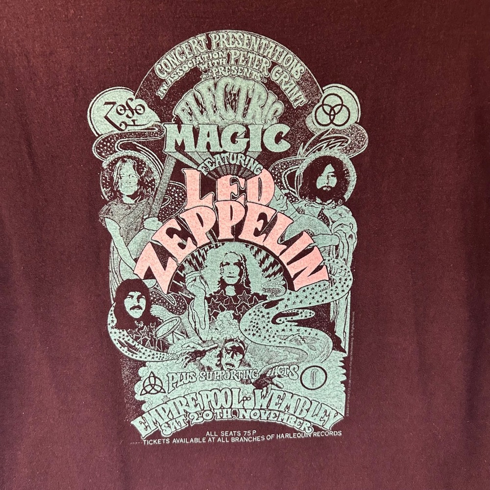 VTG 2003 Led Zeppelin Electric Magic Wembley Repro Mens M (XL Tag) Hanes Heavy